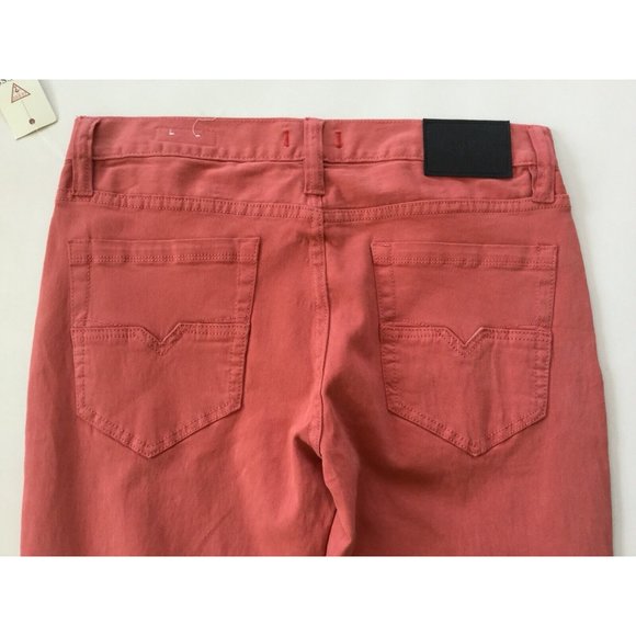 Guess Men's Halsted Slim Tapered Destroy Jeans Coral Soft Stretch Denim Size 31 - Picture 10 of 12